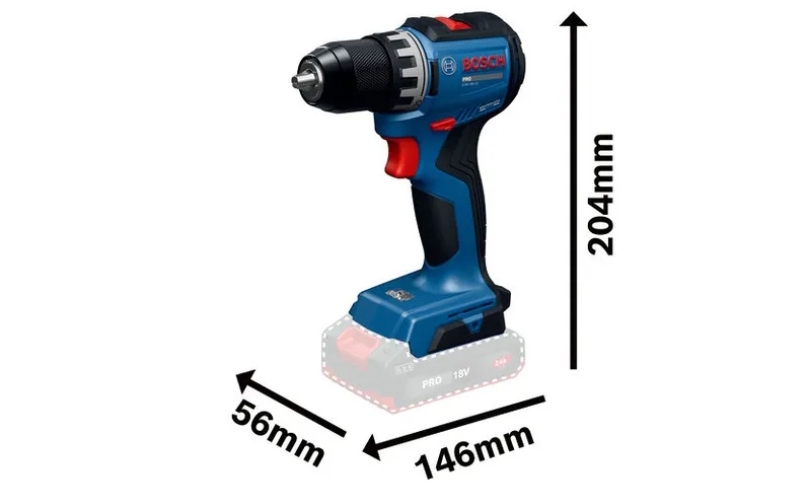 Máy khoan Pin 18V Bosch GSR 18V-52 (SOLO) nhỏ gọn, dễ di chuyển 