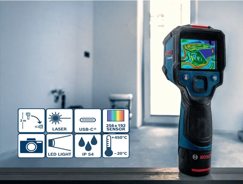 Camera cảm biến nhiệt Bosch GTC 450-13 đo nhiệt độ chính xác