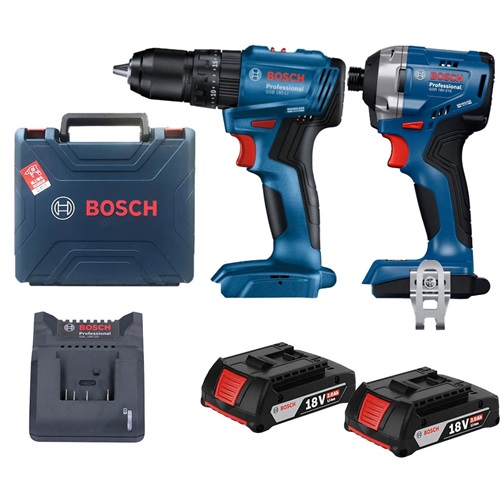 Bộ đôi máy vặn ốc vít và khoan pin Bosch GDR 18V-215& GSB 185-LI