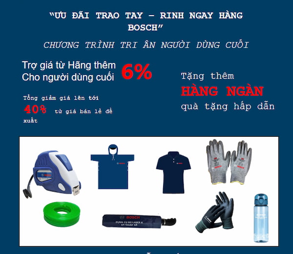 Săn ngay máy Bosch chính hãng – giá giảm sâu, quà tặng bùng nổ, chỉ có tại THB Việt Nam!