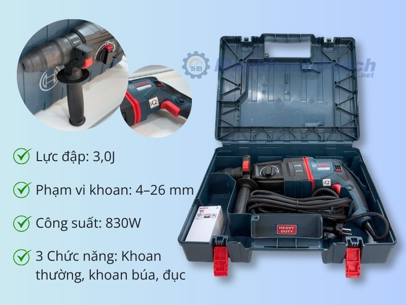 Bosch GBH 2-26 F đáp ứng tốt nhiều công việc