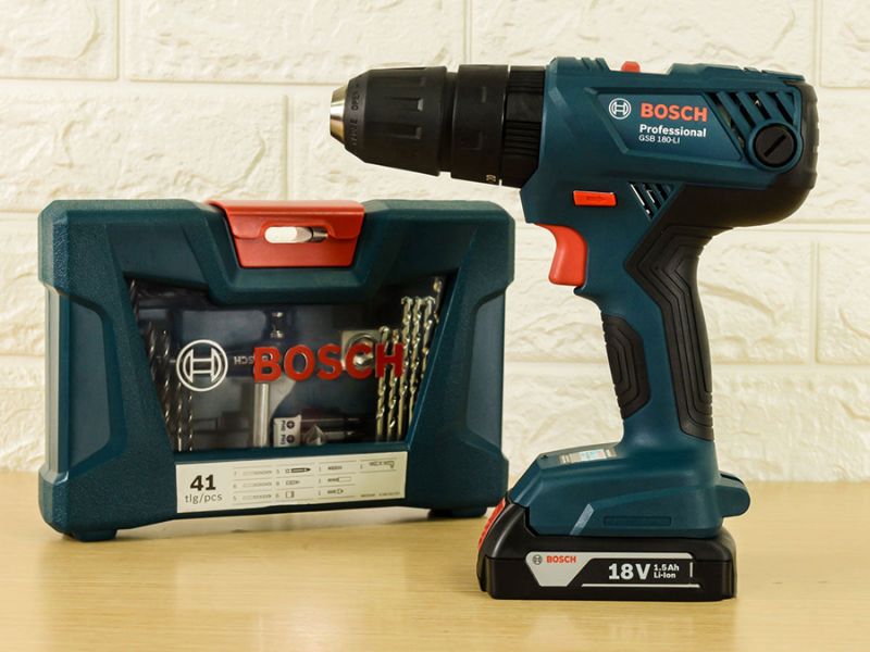 Bosch GSB 180-li Promo và 41 phụ kiện đi kèm 