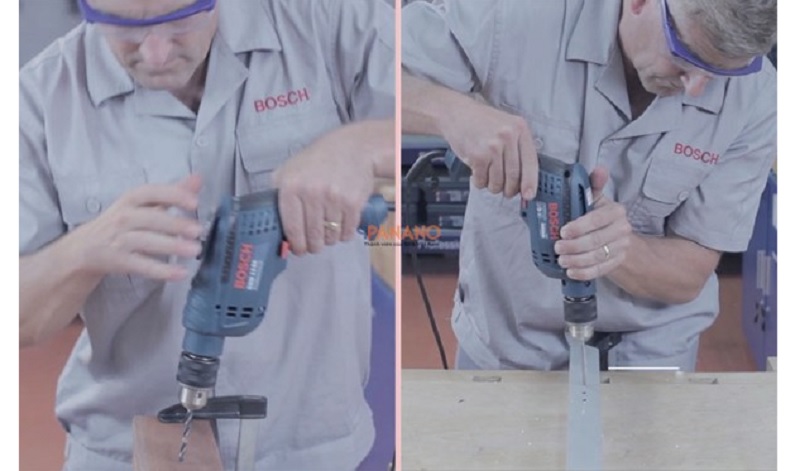 Thiết kế và tính năng an toàn của máy khoan Bosch GBM 13 RE