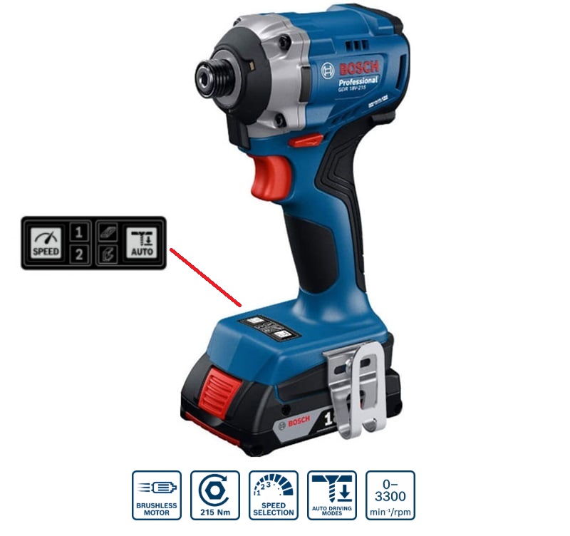 Bosch GDR 18V-215 nhỏ gọn, có chọn tốc độ siết