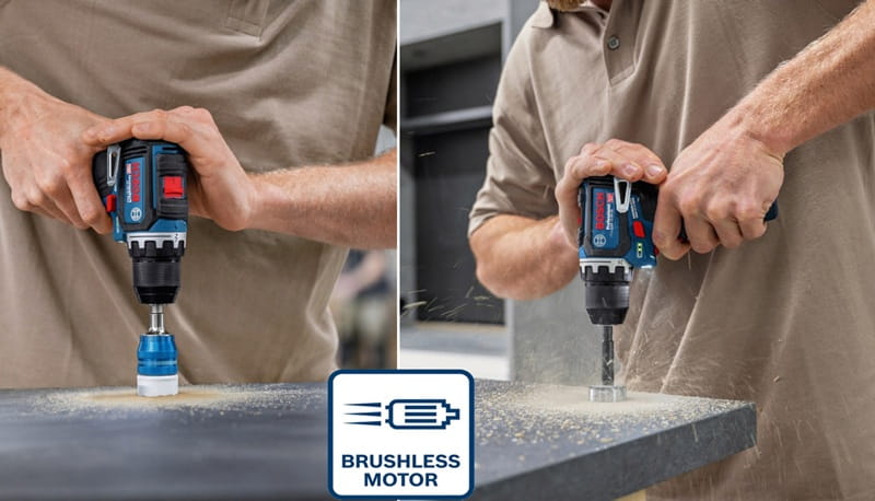 Bosch GSR 12V-32 Solo sử dụng pin 12V, động cơ không chổi than hiệu suất cao