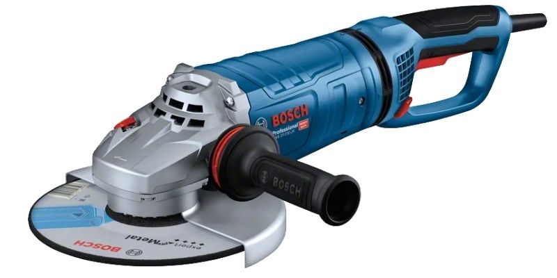Máy mài góc Bosch GWS 27-230 JR thiết kế tay cầm công thái học, tiện dụng 