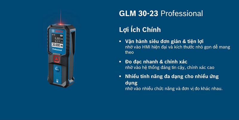 Ứng dụng thực tế cao của máy đo khoảng cách laser Bosch GLM 30-23