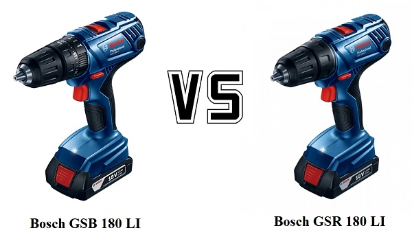 Thiết kế của Bosch GSB 180 LI và GSR 180 LI