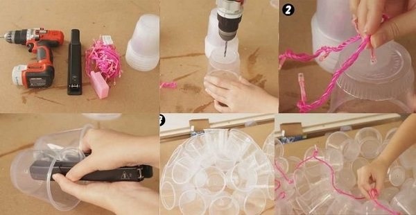 Cách làm đèn chùm bằng cốc nhựa đơn giản