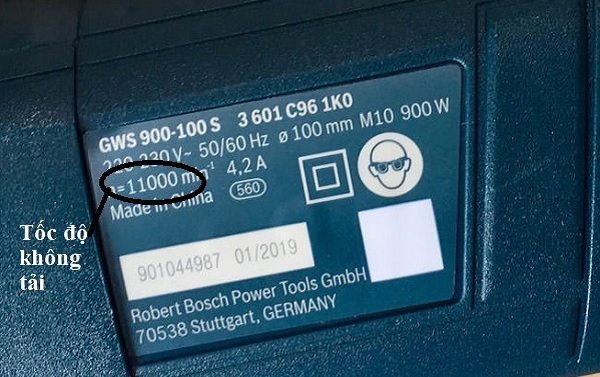 Thông tin về tốc độ không tải trên máy mài góc Bosch