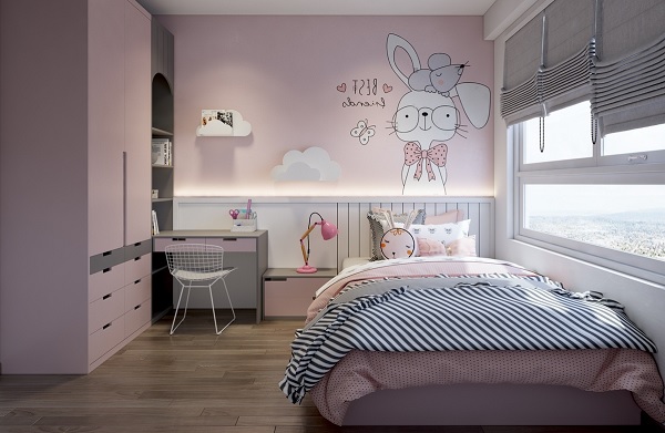 Trang trí phòng ngủ nhỏ bằng giấy dán tường