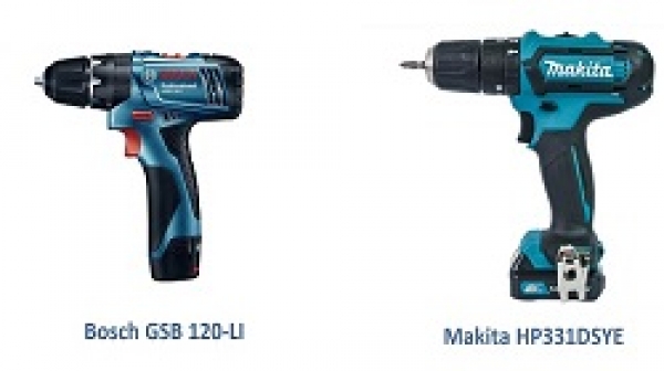 So sánh máy khoan pin Bosch GSB 120-LI vs Makita HP331DWYE