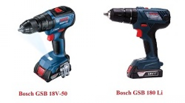 So sánh máy khoan pin Bosch GSB 180-LI với GSB 18V-50