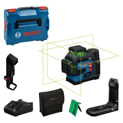 Bộ sản phẩm máy cân mực 12 tia xanh Bosch GLL 100-33 CG